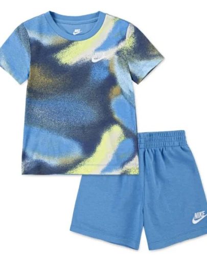Nike Club Express wavy Tee and Shorts Set