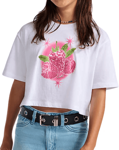 Vans Star Berries Crop Tee White