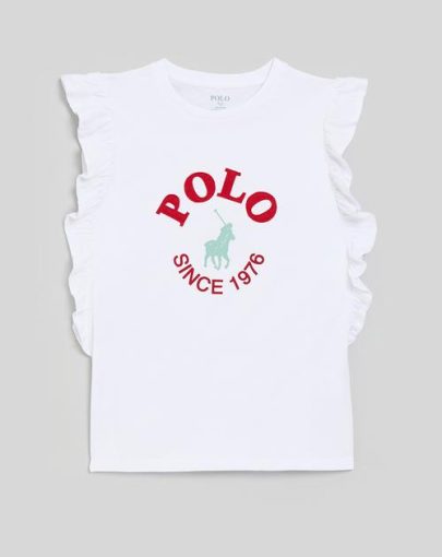 Polo Jessica Frill Sleeve Tee White