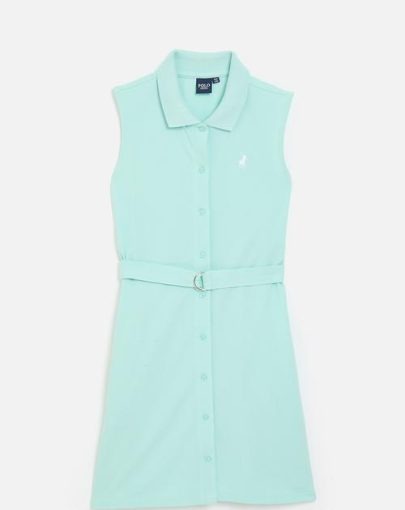 Polo Nia SL Pique Dress Turquoise
