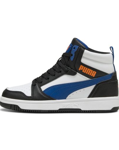 Puma Rebound V6 Mid Jr White Black Blue