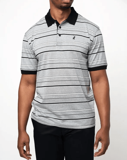 Mens Jacquard Stripe Short Sleeve Golfer