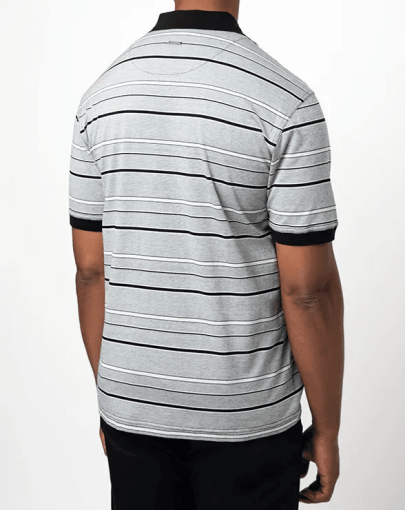 Mens Jacquard Stripe Short Sleeve Golfer3