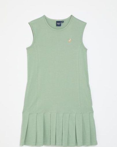 Polo Anna Pleated Dress Sage