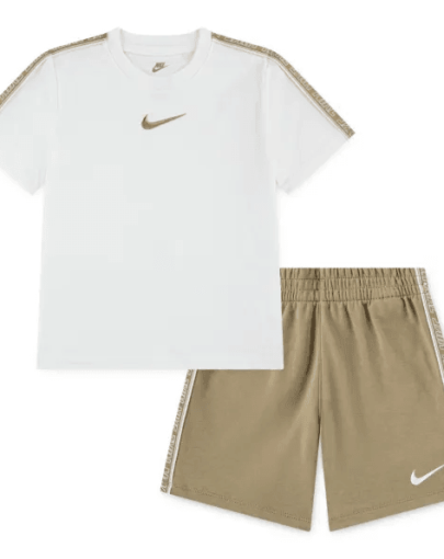 Nike Poly Pack Knit Short Set Beige1