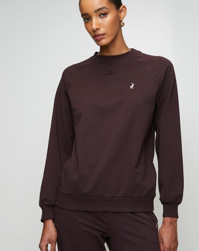 Polo Sophia LS Track Top Plum