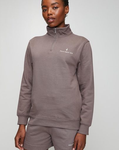 Polo Harper LS Quarter Zip Track Top Iron