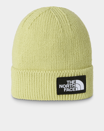 The North Face Logo Box Cuffed Beanie lime