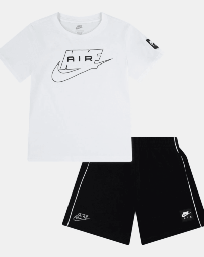 nkb nk air flc short set black white