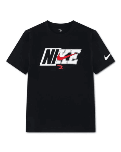 rwb spliced swoosh tee black