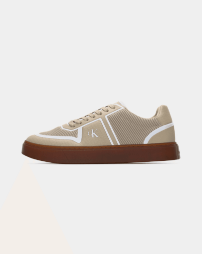 calvin klein classic cups laceup knit oatmeal honey sneaker