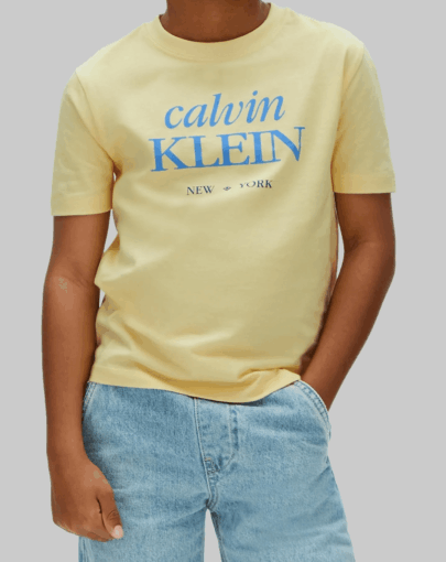 ck logo tee kids french vanilla yellow