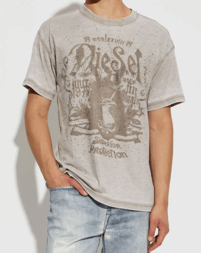 Diesel Norm A8 Bling Tee Cement