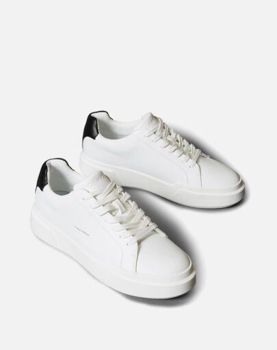 calvin klein chunky cupsole laceup leather white black white2